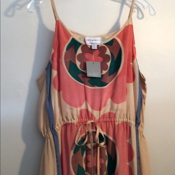 NWT Anupamaa silk maxi dress drawstring size M - Picture 2 of 6